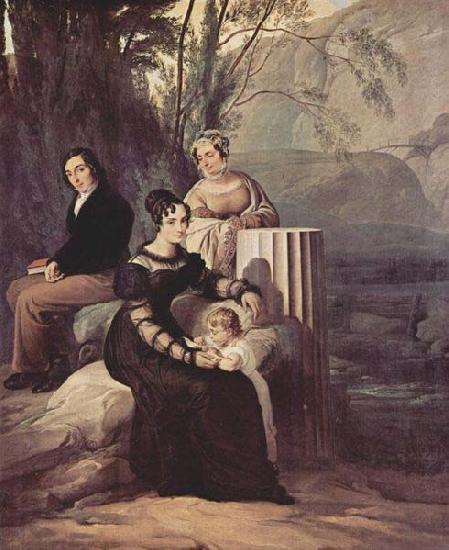 Francesco Hayez Portrait of the family Stampa di Soncino oil painting image